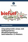 Charakteristik eines mit Geflügelstreu-Biodieselgemisch betriebenen CI-Motors