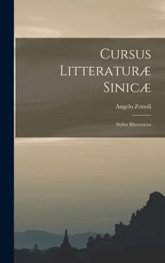 Cursus Litteraturæ Sinicæ - Zottoli, Angelo