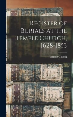 Cover Register of Burials at the Temple Church, 1628-1853