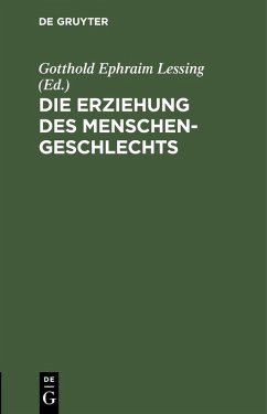 Cover Die Erziehung des Menschengeschlechts (eBook, PDF)