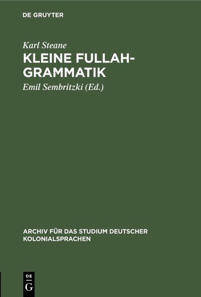 Kleine Fullah-Grammatik (eBook, PDF) Kleine Fullah-Grammatik (eBook, PDF)