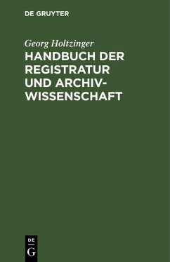 Cover Handbuch der Registratur und Archivwissenschaft (eBook, PDF)