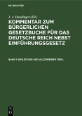 Einleitung und Allgemeiner Theil (eBook, PDF)