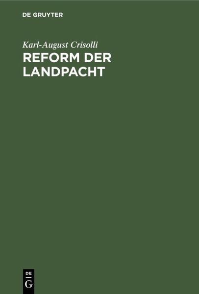 Reform der Landpacht (eBook, PDF) Reform der Landpacht (eBook, PDF)