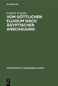 Vom göttlichen Fluidum nach ägyptischer Anschauung (eBook, PDF) - Preisigke, Friedrich