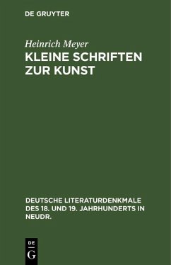Cover Kleine Schriften zur Kunst (eBook, PDF)
