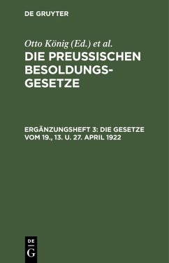 Die Gesetze vom 19., 13. u. 27. April 1922 (eBook, PDF)