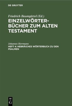 Hebräiches Wörterbuch zu den Psalmen (eBook, PDF) - Herrmann, Johannes