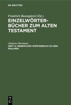 Cover Hebräiches Wörterbuch zu den Psalmen (eBook, PDF)