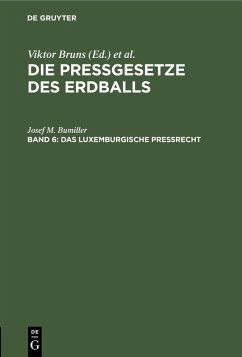 Cover Das luxemburgische Preßrecht (eBook, PDF)