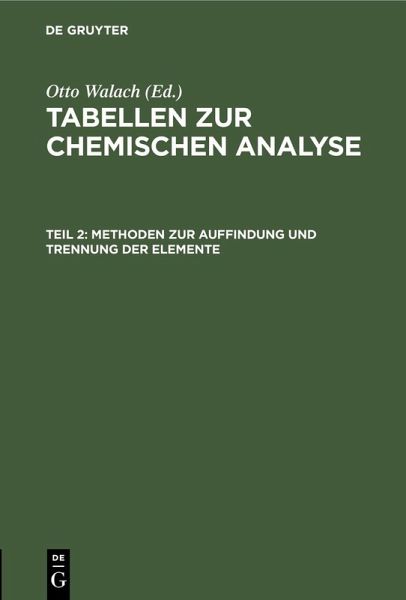 Methoden zur Auffindung und Trennung der Elemente (eBook, PDF)