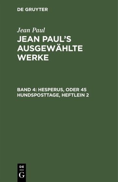Cover Hesperus, oder 45 Hundsposttage, Heftlein 2 (eBook, PDF)