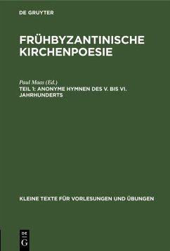 Cover Anonyme Hymnen des V. bis VI. Jahrhunderts (eBook, PDF)