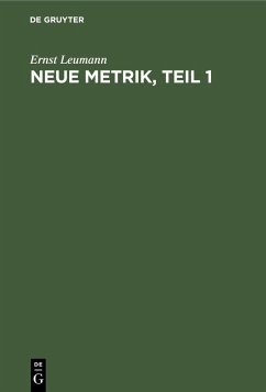 Cover Neue Metrik, Teil 1 (eBook, PDF)