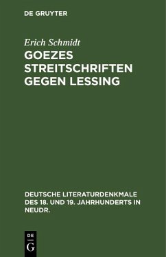 Cover Goezes Streitschriften gegen Lessing (eBook, PDF)