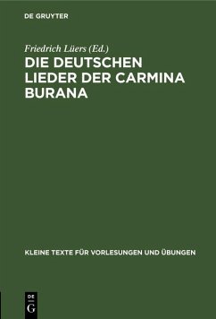 Die deutschen Lieder der Carmina Burana (eBook, PDF)
