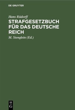 Cover Strafgesetzbuch für das deutsche Reich (eBook, PDF)