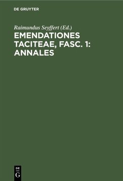 Cover Emendationes Taciteae, Fasc. 1: Annales (eBook, PDF)