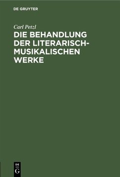 Cover Die Behandlung der literarisch-musikalischen Werke (eBook, PDF)