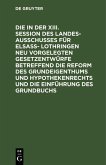 Die in der XIII. Session des Landesausschusses für Elsaß- Lothringen neu vorgelegten Gesetzentwürfe betreffend die Reform des Grundeigenthums und Hypothekenrechts und die Einführung des Grundbuchs (eBook, PDF)