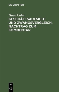 Cover Geschäftsaufsicht und Zwangsvergleich, Nachtrag zum Kommentar (eBook, PDF)