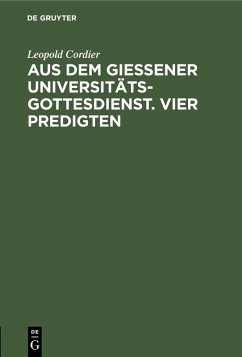 Cover Aus dem Gießener Universitätsgottesdienst. Vier Predigten (eBook, PDF)