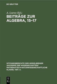 Beiträge zur Algebra, 15-17 (eBook, PDF)