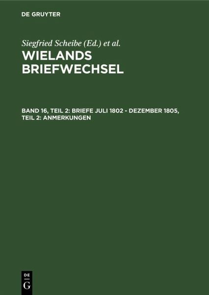 Briefe Juli 1802 - Dezember 1805, Teil 2: Anmerkungen (eBook, PDF)