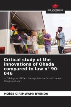 Critical study of the innovations of Ohada compared to law n° 90-046 - CIRIMWAMI BYENDA, MOÏSE