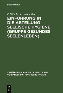 Cover Einführung in die Abteilung Seelische Hygiene (Gruppe Gesundes Seelenleben) (eBook, PDF)