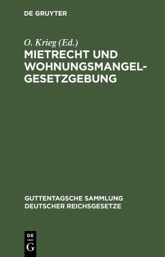 Cover Mietrecht und Wohnungsmangelgesetzgebung (eBook, PDF)