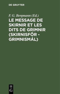 Le message de Skirnir et les dits de Grimnir (Skirnisför - Grimnismál) (eBook, PDF)