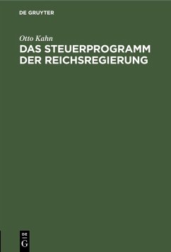 Cover Das Steuerprogramm der Reichsregierung (eBook, PDF)