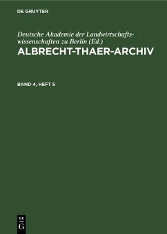 Cover Albrecht-Thaer-Archiv. Band 4, Heft 5 (eBook, PDF)