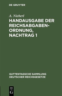 Cover Handausgabe der Reichsabgabenordnung, Nachtrag 1 (eBook, PDF)