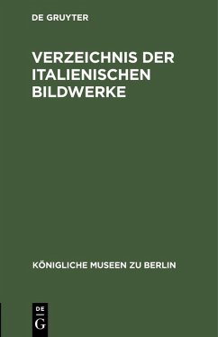 Cover Verzeichnis der italienischen Bildwerke (eBook, PDF)
