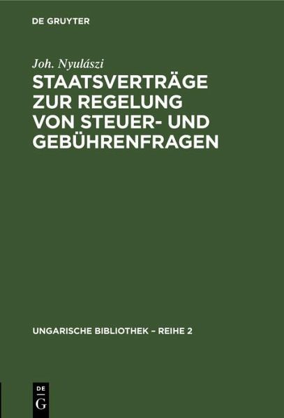 Staatsverträge zur Regelung von Steuer- und Gebührenfragen (eBook, PDF)