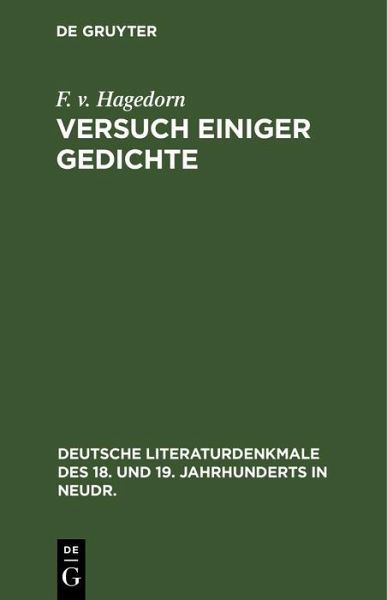 Versuch einiger Gedichte (eBook, PDF)