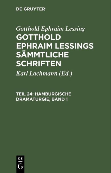 Hamburgische Dramaturgie, Band 1 (eBook, PDF)