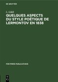 Quelques aspects du style poétique de Lermontov en 1838 (eBook, PDF)