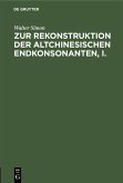Zur Rekonstruktion der altchinesischen Endkonsonanten, I. (eBook, PDF)