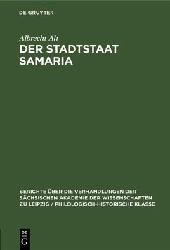 Der Stadtstaat Samaria (eBook, PDF) - Alt, Albrecht