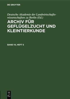 Cover Archiv für Geflügelzucht und Kleintierkunde. Band 14, Heft 5 (eBook, PDF)