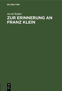 Cover Zur Erinnerung an Franz Klein (eBook, PDF)