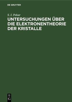 Cover Untersuchungen über die Elektronentheorie der Kristalle (eBook, PDF)