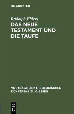 Cover Das neue Testament und die Taufe (eBook, PDF)