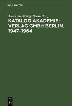 Cover Katalog Akademie-Verlag GmbH Berlin, 1947-1964 (eBook, PDF)