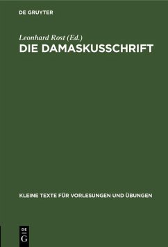 Cover Die Damaskusschrift (eBook, PDF)