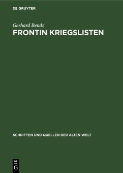 Frontin Kriegslisten (eBook, PDF) - Bendz, Gerhard