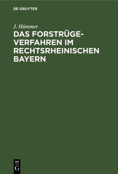 Cover Das Forstrügeverfahren im rechtsrheinischen Bayern (eBook, PDF)
